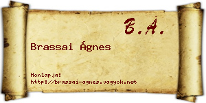 Brassai Ágnes névjegykártya
