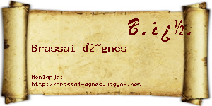 Brassai Ágnes névjegykártya